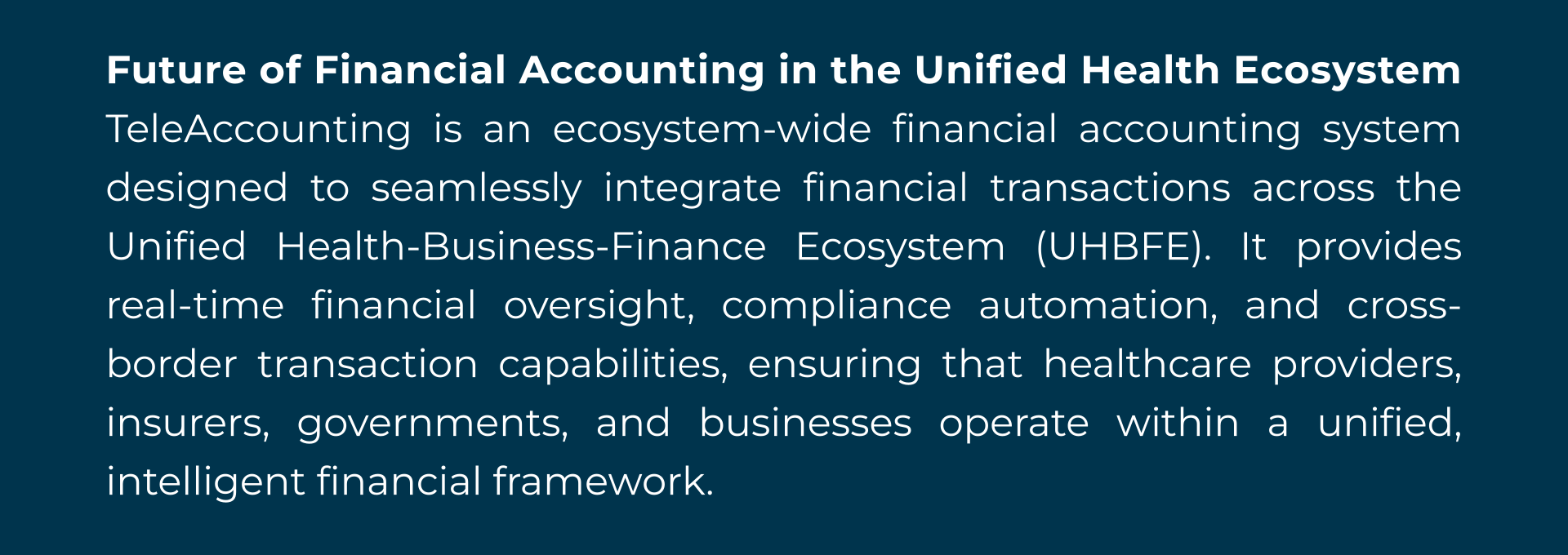 Unified Health-Business-Finance Ecosystem